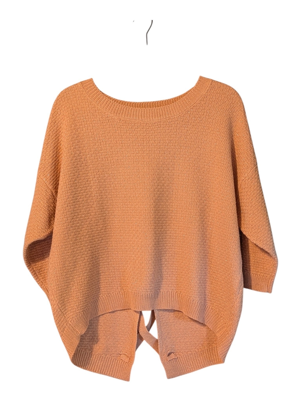 Soho Jeans New York & Company Peach Textured Knit Crewneck Sweater Small